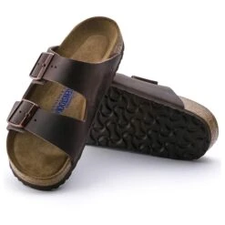 Birkenstock Mules Arizona Sfb Cuir Gras Habana 0452763 Narrow Fit Marron -Magasin De Chaussures 9382801 5