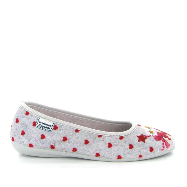 La Maison De L Espadrille Ballerines 2043 Coeurs Fleurs Gris 2 La Maison De L Espadrille Ballerines 2043 Coeurs Fleurs Gris – Image 2