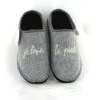 Chausse Mouton Mules Calou Message Je Leve Le Pied Gris