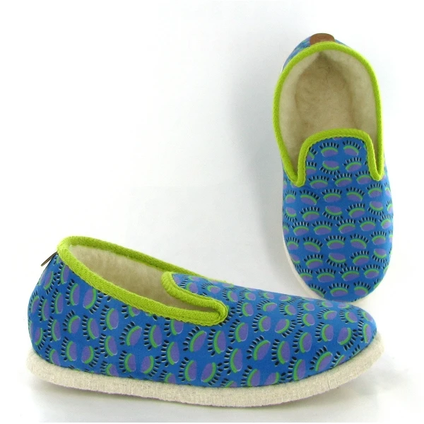 Chausse Mouton Charentaises Popart 5 Chaines Bleu 2 Chausse Mouton Charentaises Popart 5 Chaines Bleu – Image 2