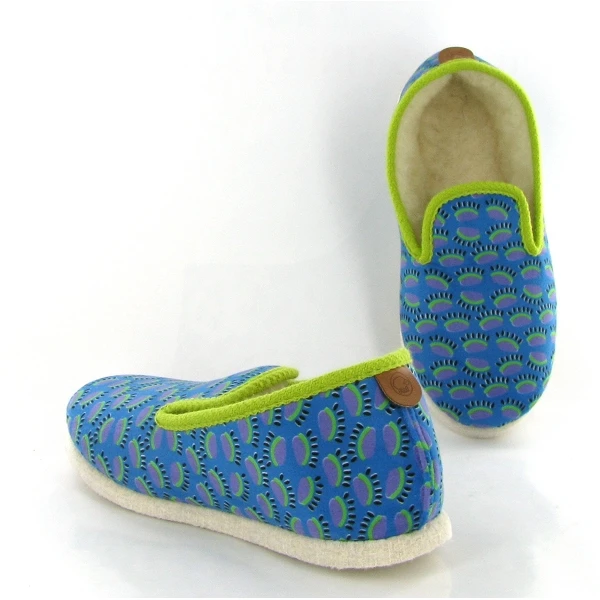 Chausse Mouton Charentaises Popart 5 Chaines Bleu 3 Chausse Mouton Charentaises Popart 5 Chaines Bleu – Image 3